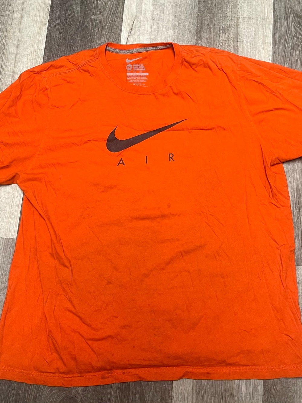 Nike Air Short Sleeve Crewneck T-Shirt - Orange with Black Swoosh